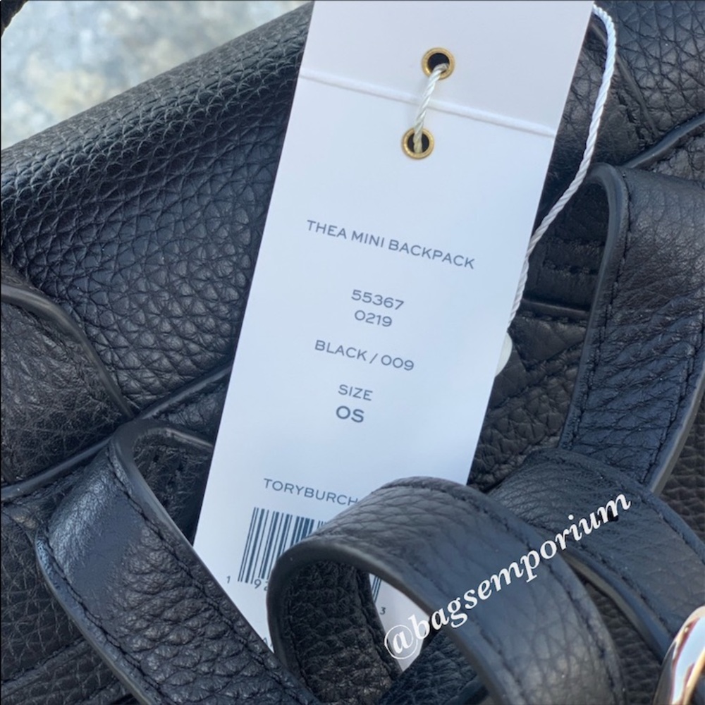 Tory Burch Thea Black Leather Mini Backback - Picture 6 of 8